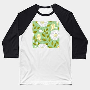 Print with Abstract Flowers Baseball T-Shirt